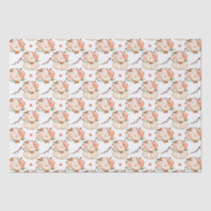 Boho pumpkins and floral pattern tissue paper