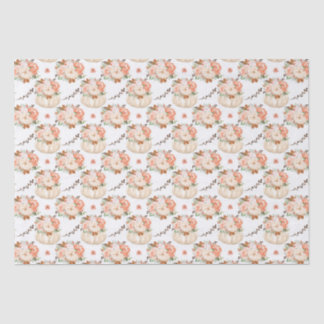 Boho pumpkins and floral pattern tissue paper