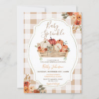 Boho Pumpkins Floral Gingham Fall Baby Sprinkle