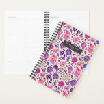 Boho Purple Floral Pattern Planner<br><div class="desc">Purple boho inspired floral botanical pattern. Personalize with name on front.</div>