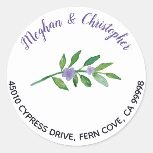 Boho Purple Floral Return Address Envelope Seal