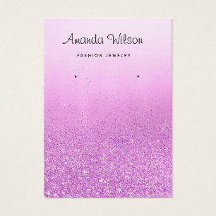 Boho Purple glitter jewellery earring display card