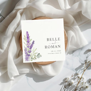 Boho Purple Lavender Watercolor Wedding Napkin