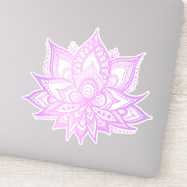 Boho Purple Lotus Flower Sticker (Detail)