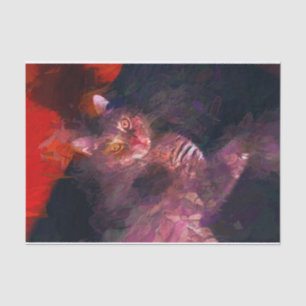 Boho Purple Orange Funky Colourful Hippie Tabby Tissue Paper