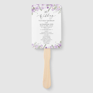 Boho Purple Wedding Program Hand Fan