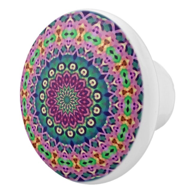 Boho Quilt Ceramic Knob (Right)