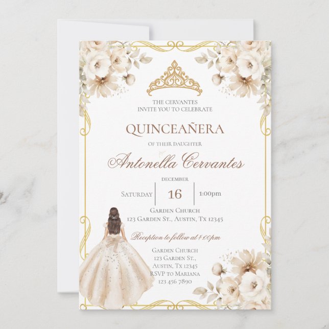 Boho Quinceanera Invitation (Front)