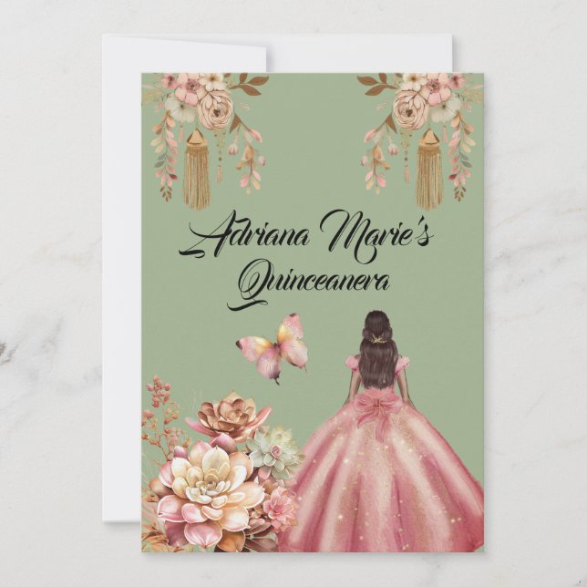Boho Quinceanera Invitation (Front)