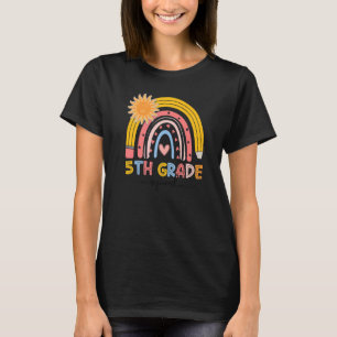Boho Rainbow 5th Grade Squad Teacher First Day Of  T-Shirt