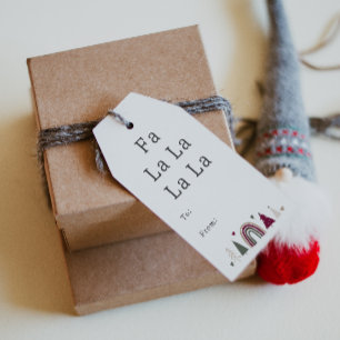 Boho Rainbow and Hearts Fa La La La La To and From Gift Tags