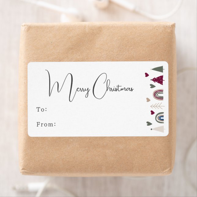 Boho Rainbow and Hearts Merry Christmas Gift (Insitu)