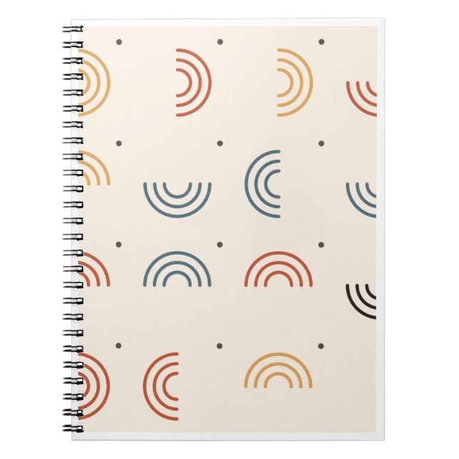 Boho Rainbow Arches Seamless Pattern Notebook (Front)