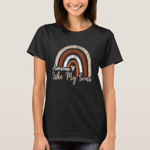 Boho Rainbow Awesome Like My Sons Mom Dad Rainbow T-Shirt
