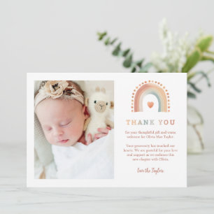 Boho Rainbow Baby Carte de remerciements - 2-Photo