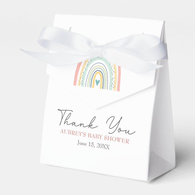 Boho Rainbow Baby Gender Neutral Baby Shower Favou Favor Box (Front Side)