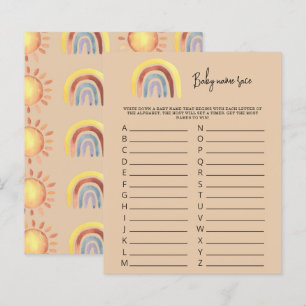Boho Rainbow Baby name race game