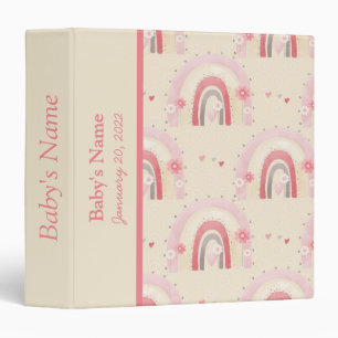 Boho Rainbow Baby Newborn Photo Album 3 Ring Binde Binder