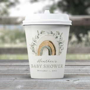 Boho Rainbow Baby Paper Cups