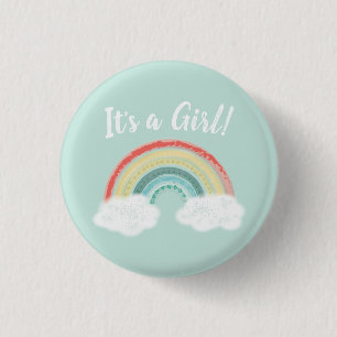 Boho Rainbow Baby Shower 1 Inch Round Button