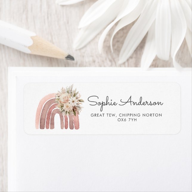 Boho Rainbow Baby shower Adresse (En situation)