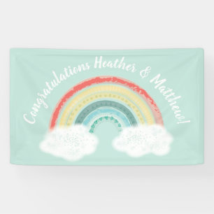 Boho Rainbow Baby Shower Banner