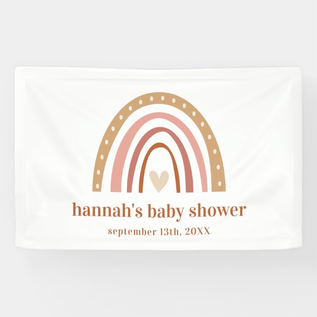 Boho Rainbow Baby Shower Banner (Horizontal)