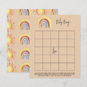 Boho Rainbow Baby shower bingo game