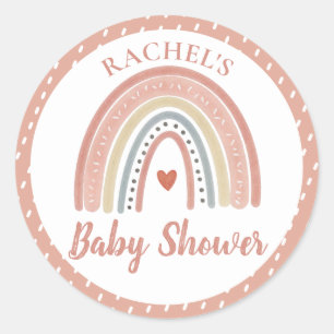 Boho Rainbow Baby Shower    Classic Round Sticker