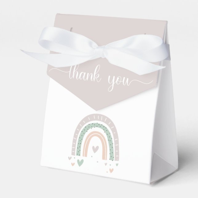 Boho Rainbow Baby Shower Favor Box (Front Side)