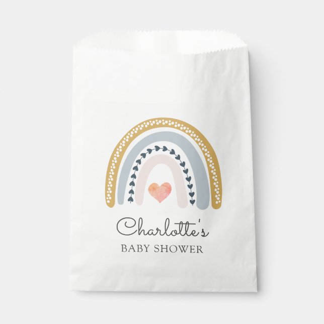 Boho Rainbow Baby Shower  Favour Bag (Front)