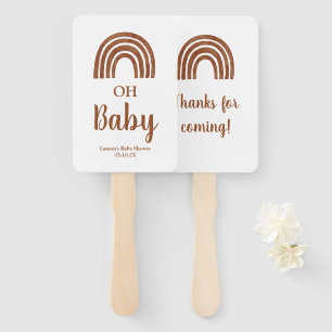 Boho Rainbow baby shower Hand Fan