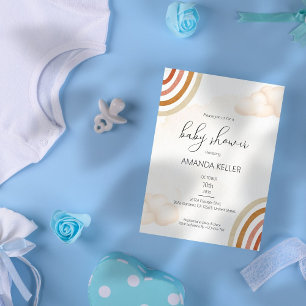 Boho Rainbow Baby Shower Invitation