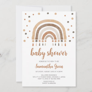 Boho Rainbow Baby Shower Invitation