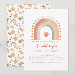 Boho Rainbow Baby Shower Invitation – Earthy Water