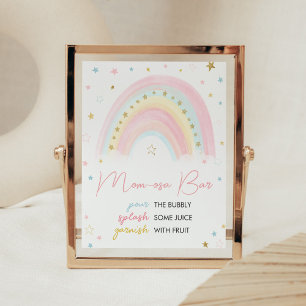 Boho Rainbow Baby Shower Mom Osa Bar Poster
