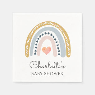 Boho Rainbow Baby Shower  Napkin