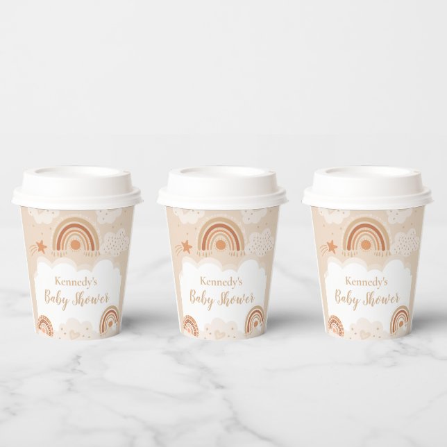 Boho Rainbow Baby Shower  Paper Cups (Multi)