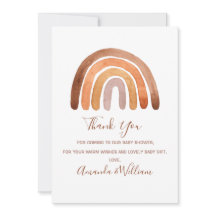 Boho Rainbow Baby Shower  Thank You Car