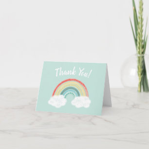 Boho Rainbow Baby Shower Thank You Card