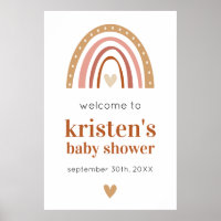 Boho Rainbow Baby Shower Welcome Poster