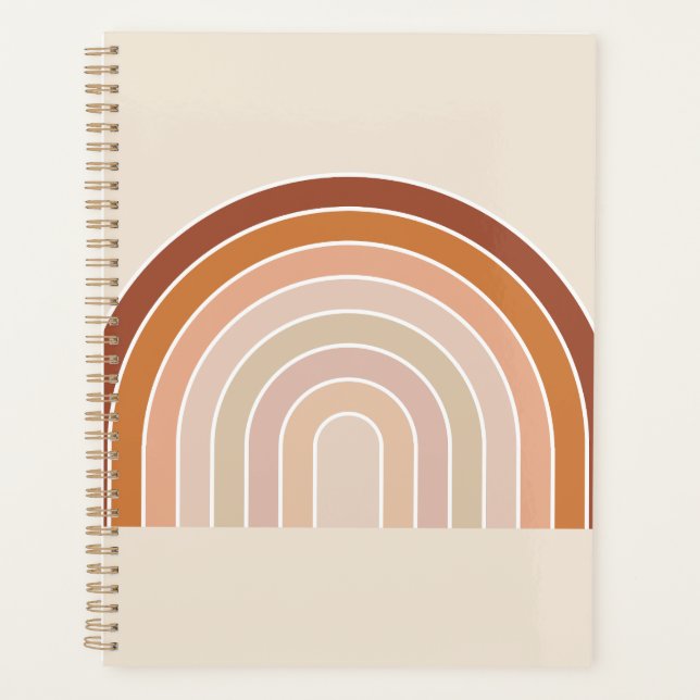 Boho Rainbow Beige Terracotta Planner (Front)