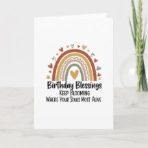 Boho rainbow birthday blessings design