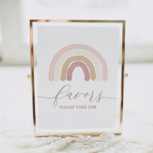 Boho Rainbow Birthday Favours Sign