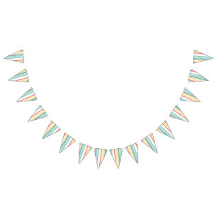Boho Rainbow Birthday Party Kids Bunting Flags