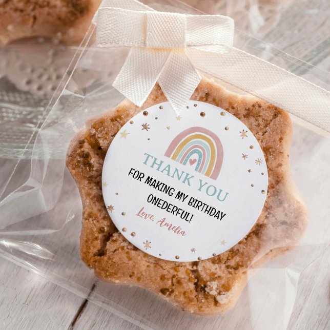 Boho Rainbow Birthday Sticker Labels (Creator Uploaded)