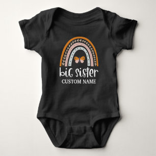 Boho Rainbow & Butterfly Personalized Big Sister Baby Bodysuit