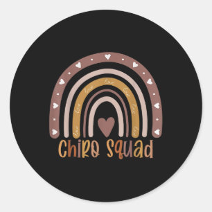 Boho Rainbow Chiro Squad Chiropractor Doctor Chiro Classic Round Sticker