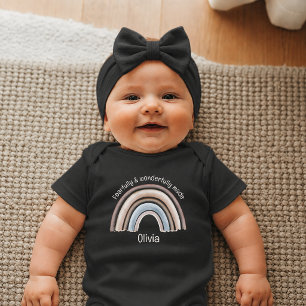 Boho Rainbow Christian Personalized Newborn Baby Bodysuit