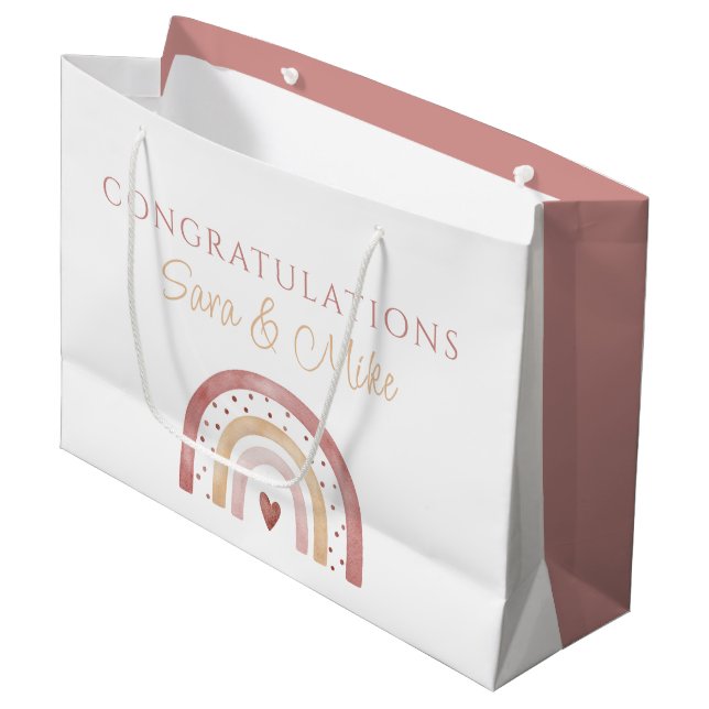 Boho Rainbow Congratulations Gift Bag (Front Angled)